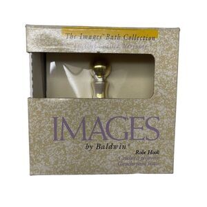VTG Images by Baldwin Laguna Robe Hook 3545-263 Polished Brass & Chrome NEW